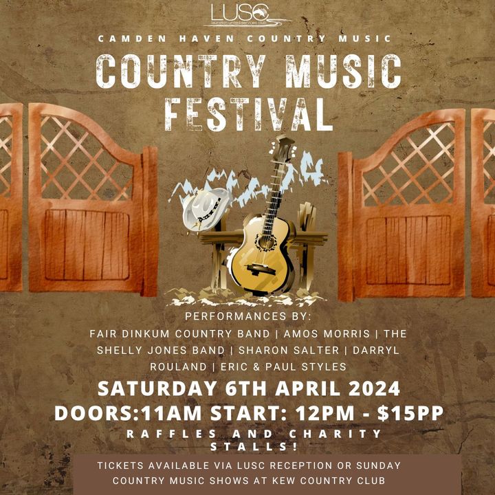 Featured image for “Camden Haven Country Music Festival takes the stage at Laurieton United Services Club this Saturday!”