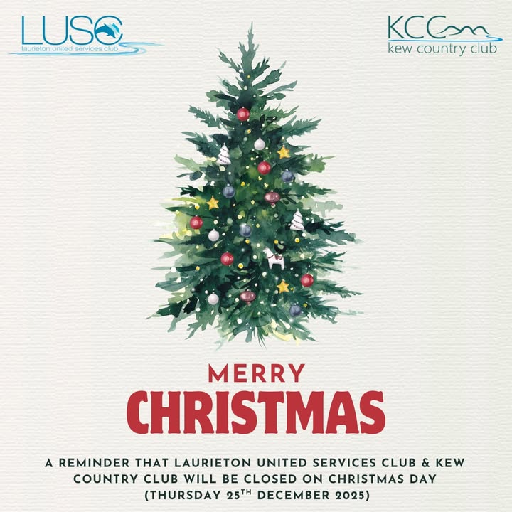 Featured image for “Christmas Closure Notice: Laurieton United Services Club and Kew Country Club”
