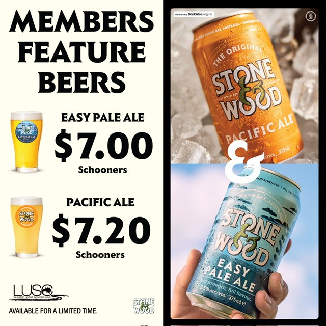 Featured image for “Stone & Wood Beer Specials at Laurieton Services Club”