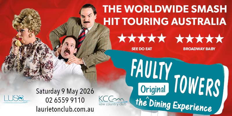 Featured image for “Faulty Towers Dining Experience: A Night of Comedy at Laurieton Services Club”