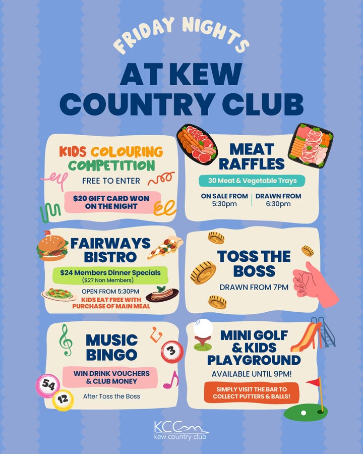 Featured image for “Family Fun Friday Nights at Kew Country Club: Prizes & Activities”