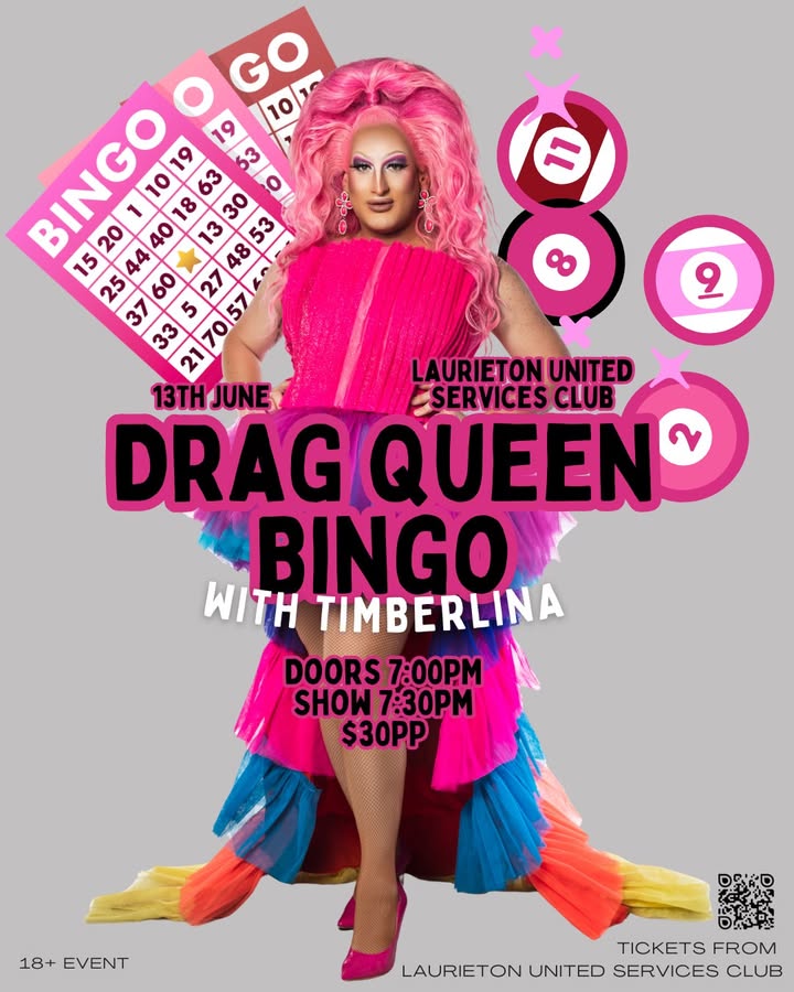 Featured image for “Timberlina’s Drag Bingo at Laurieton Services Club”