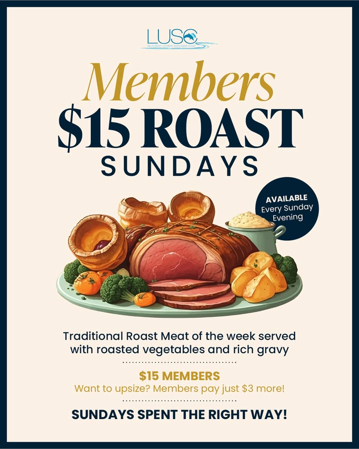 Featured image for “Members $15 Roast Sundays at Laurieton Services Club”