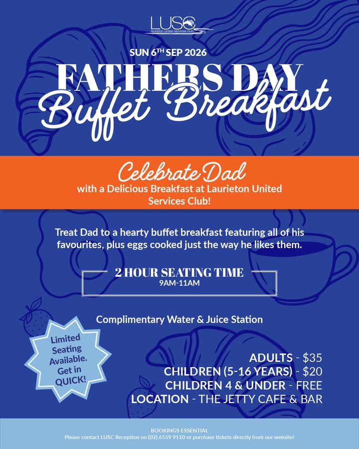 Featured image for “Father’s Day Buffet Breakfast at The Jetty Café & Bar”