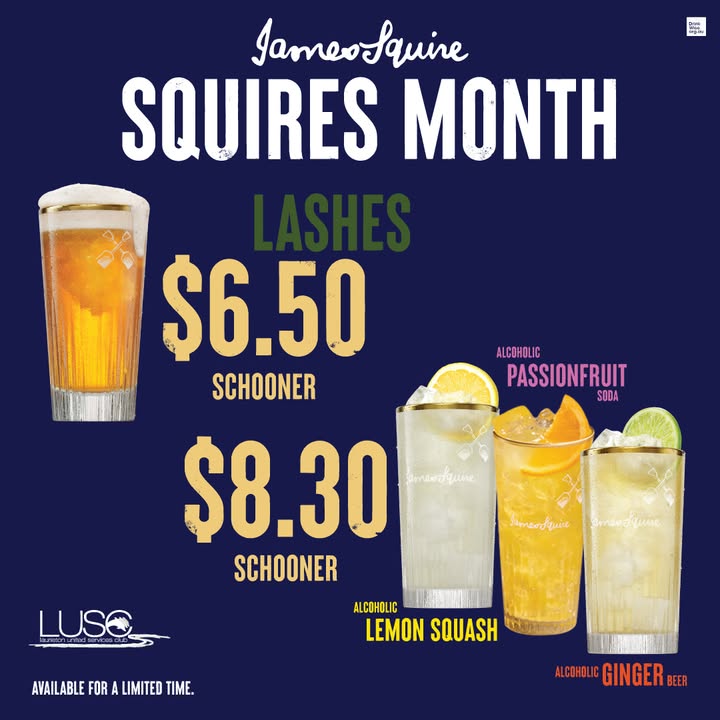 Featured image for “James Squire Beer of the Month Drinks at Laurieton Services Club”